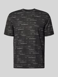 T-Shirt mit Logo-Muster und Rundhalsausschnitt von Emporio Armani - 12