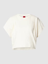 T-shirt met labeldetail, model 'DELEVIS' van HUGO Wit - 18
