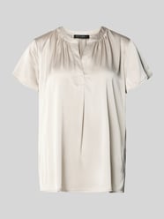 Blouseshirt van satijn met V-hals van Betty Barclay Beige - 11