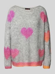 Gebreide pullover met extra brede schouders van miss goodlife Grijs / zwart - 35