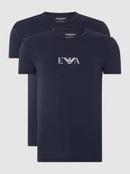 T-Shirt mit Label-Print im 2er-Pack von Emporio Armani Blau - 26