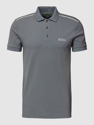 Poloshirt mit Label-Print Modell 'Paule Mirror' von BOSS Green Grau - 33