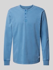 Regular Fit Longsleeve mit kurzer Knopfleiste von Knowledge Cotton Apparel Blau - 22