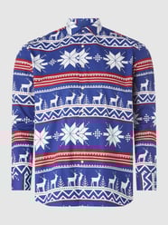 Slim fit vrijetijdsoverhemd van katoen  van OPPOSUITS Blauw / turquoise - 3