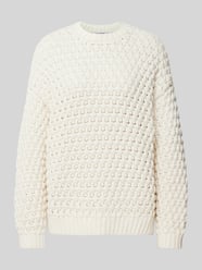 Strickpullover mit Lochmuster von Jake*s Casual Beige - 24