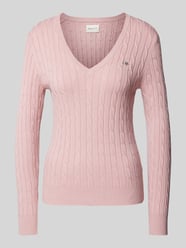 Strickpullover mit Label-Stitching von Gant Rosa - 18