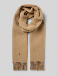 Sjaal van wol met logostitching en franjes van Polo Ralph Lauren - 10