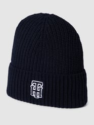 Beanie met labelstitching, model 'FEMININE PREP BEANIE' van Tommy Hilfiger Blauw / turquoise - 46
