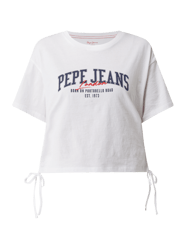 Boxy Fit T-Shirt mit Raffungen Modell 'Cara' von Pepe Jeans Weiß - 3