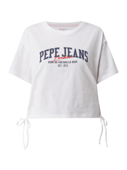 Boxy Fit T-Shirt mit Raffungen Modell 'Cara' von Pepe Jeans Weiß - 16