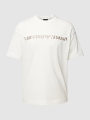 T-Shirt mit Label-Stitching von Emporio Armani Weiß - 14