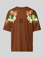 Oversized T-Shirt mit Label-Print Modell 'Diblostee' von HUGO Braun - 31