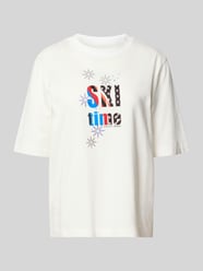 T-shirt van puur katoen met statementprint van Marc Cain - 30