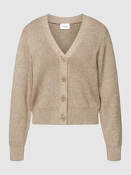 Cardigan mit V-Ausschnitt Modell 'Viril' von Vila Braun - 5