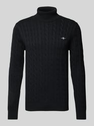 Rollkragenpullover mit Label-Stitching von Gant Schwarz - 14