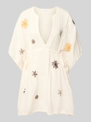 Minikleid mit V-Ausschnitt und Stitchings von Jake*s Casual - 44