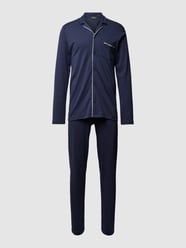 Pyjama mit Brusttasche von Hanro Blau - 12