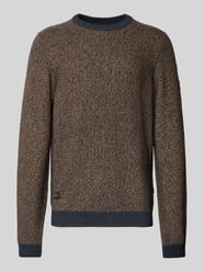 Strickpullover mit Rundhalsausschnitt und Label-Details von camel active Orange - 5