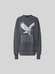 Oversized Sweatshirt mit Label-Print von Anine Bing Grau - 13
