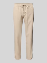 Relaxed fit stoffen broek met elastische band, model 'T_Flex' van BOSS Green Beige - 10