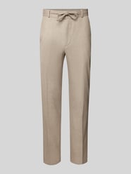 Slim Fit Anzughose mit Bindegürtel Modell 'SPARTAFLEX' von Zuitable Beige - 30