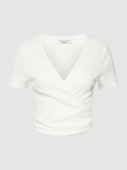 Cropped T-Shirt im Wickel-Design von Marc O'Polo Denim Weiß - 46
