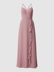 Abendkleid aus Chiffon mit Kettchendetail von Luxuar Lila - 16