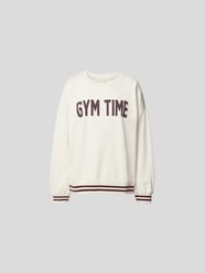 Oversized Sweatshirt mit Label-Print von Juvia Beige - 29