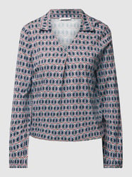 Longsleeve mit Allover-Muster und Umlegekragen von Tom Tailor Blau - 35