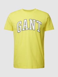 T-Shirt mit Label-Print von Gant Gelb - 35