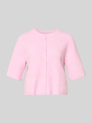 Krój regular fit kardigan rozpinany z dodatkiem wełny model 'SILLY' od PIECES Fuksjowy - 4