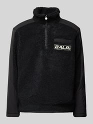 Regular Fit Fleecepullover mit Label-Stitching Modell 'The Club' von Balr. Schwarz - 36