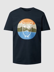 T-Shirt mit Motiv-Print von Knowledge Cotton Apparel Blau - 46