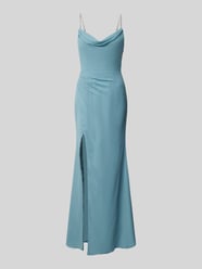 Abendkleid mit Wasserfall-Ausschnitt von Luxuar Blau - 35