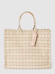 Tote bag met all-over motief, model 'NEVER' van Coccinelle Wit - 22