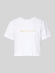 Cropped T-Shirt mit geripptem Rundhalsausschnitt von Calvin Klein Jeans - 19