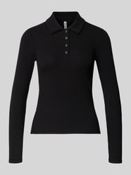 Slim Fit koszulka z długim rękawem z mieszanki bawełny model 'KITTE' od PIECES - 28