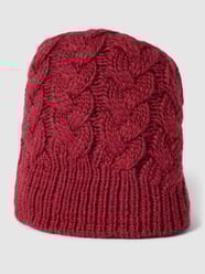 Czapka beanie ze ściegiem warkoczowym model ‘Beanie mit Zopfstrickmuster’ od Seeberger Fuksjowy - 10