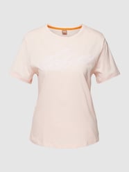 T-Shirt mit Label-Stitching Modell 'Esummer' von BOSS Orange Rosa - 36