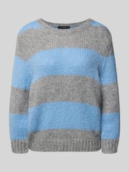 Sweter z dzianiny z prążkowanymi wykończeniami od Oui - 35