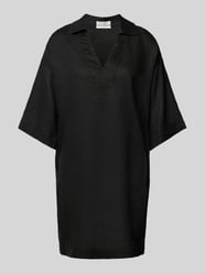 Knielanges Leinenkleid mit V-Ausschnitt von Christian Berg Woman - 30