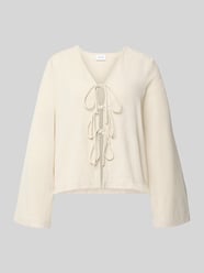 Blusenshirt aus Viskose-Mix mit Schnürung von VILA Beige - 23
