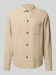 Regular Fit Hemdjacke aus Viskose-Leinen-Mix Modell 'Hamilton' von Les Deux Beige - 26