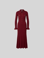Midikleid in Strick-Optik von Self-Portrait Bordeaux - 16