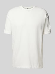 T-Shirt mit geripptem Rundhalsausschnitt Modell 'THILO' von Drykorn Beige - 7