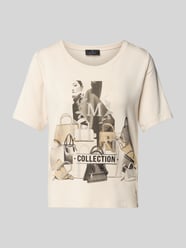 T-Shirt mit Strasssteinbesatz von monari Beige - 5