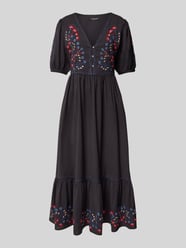 Sukienka midi z mieszanki bawełny i lnu z dekoltem w serek od Scotch & Soda - 12