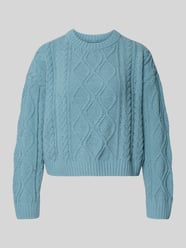 Sweter z dzianiny o kroju regular fit z fakturowanym wzorem model ‘ELLY’ od ONLY - 14