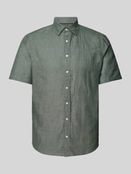 Slim Fit Leinenhemd mit Kentkragen von Jake*s Grün - 39