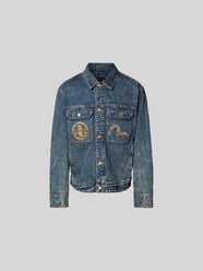 Jeansjacke mit Knopfleiste von Evisu Blau - 7